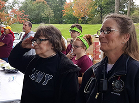 Woman Saluting