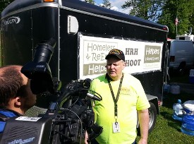 Don Hawkins being interviewed by Channel 59