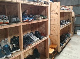Where we kept our shoes for the homeless