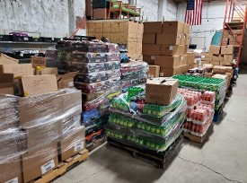 New donations in staging area New donations in staging area