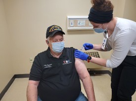 Don getting his Coronavirus shot on 16Jan21