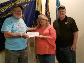 American Legion Post 64 making a donation to VSC for the Mayor's event