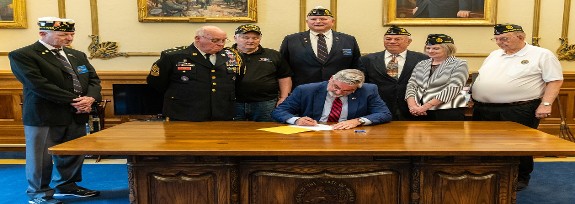 American Legion Post 510 at a legislative bill signing session in the Governor's office